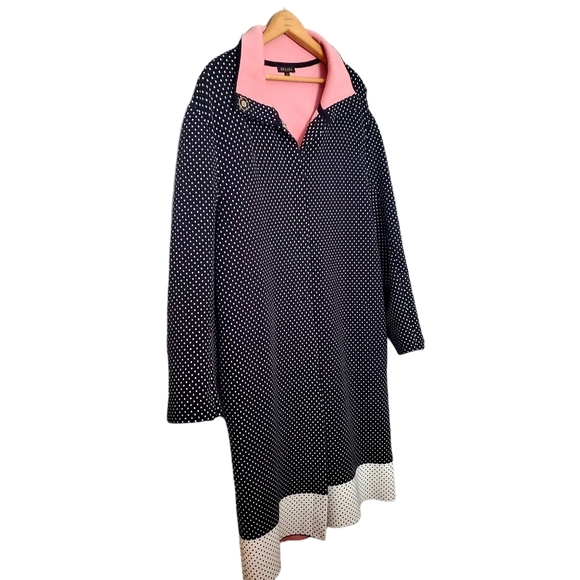 Escada Winter Fall Cardigan Medium M Square Dot Print Hidden Snaps Pink Collar - Picture 11 of 13